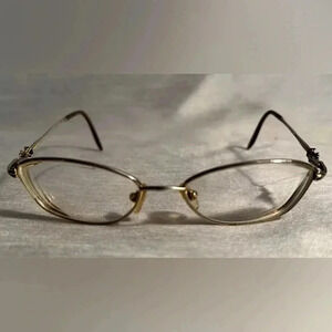 SAKS FIFTH AVENUE S5A182 Geometric Dark Gold Full Rim Fashion Flex Eyeglasses
